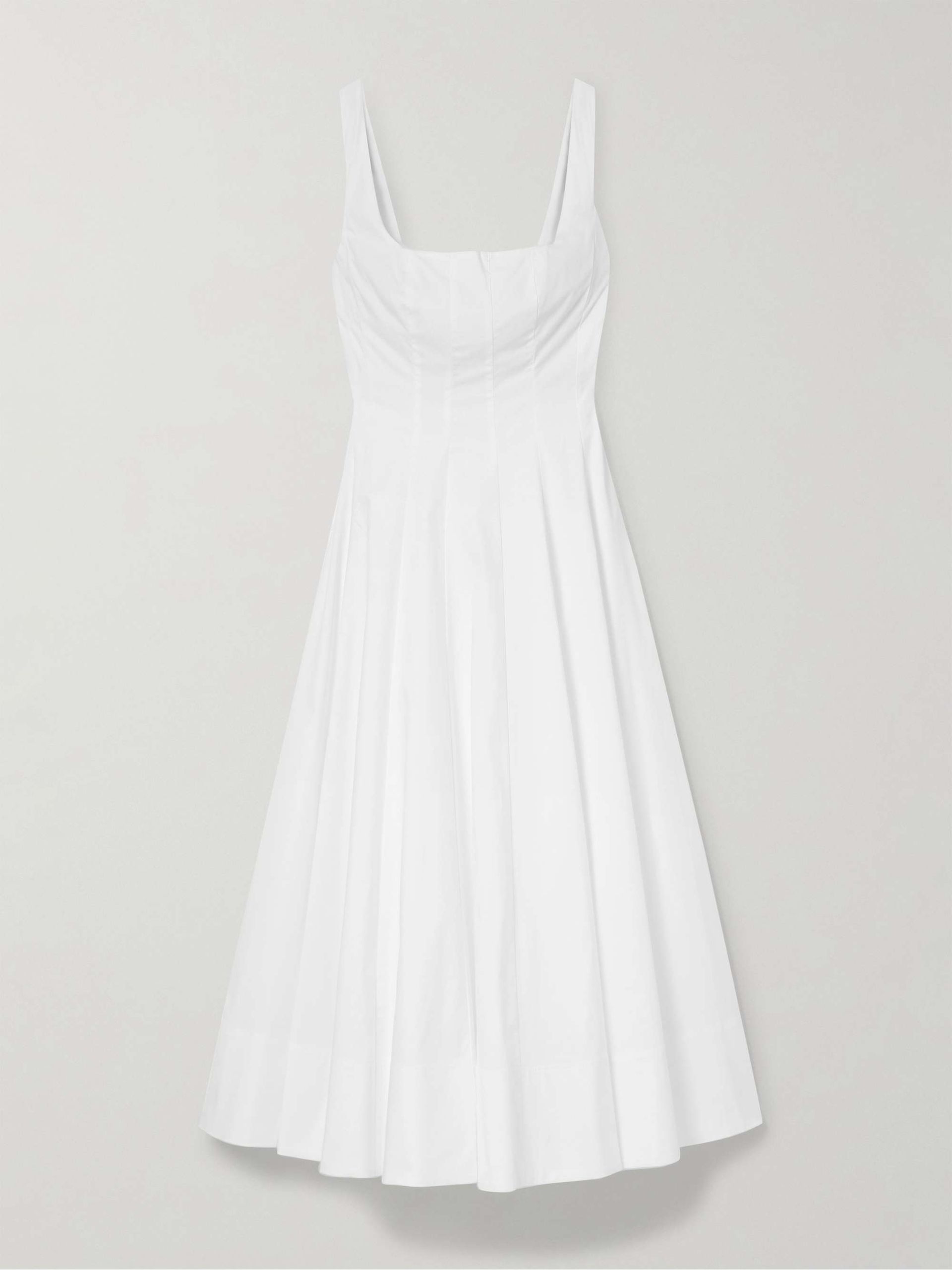Wells Pleated Cotton-Blend Poplin Midi Dress