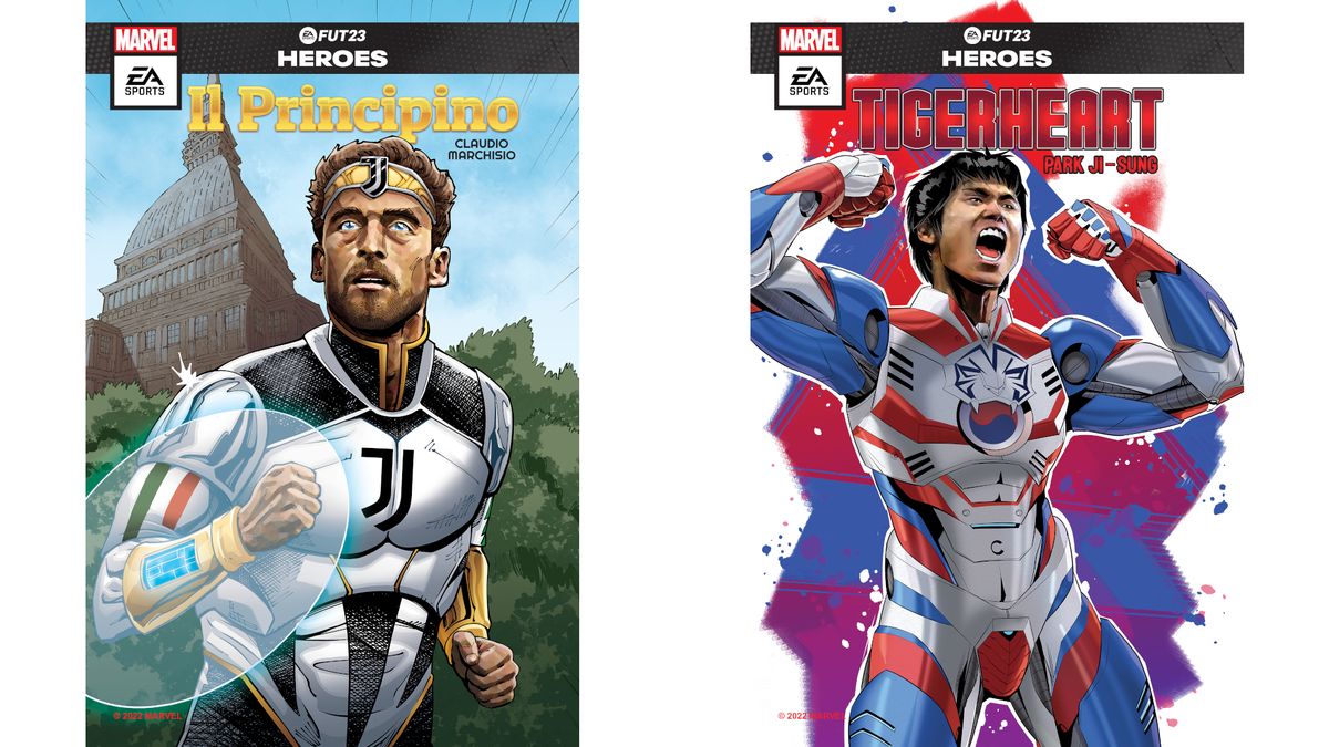 Two footballer superheroes in FIFA 23