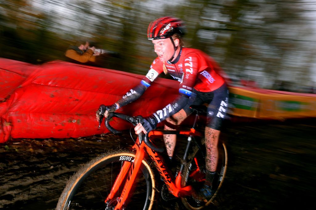 ANTWERPEN BELGIUM DECEMBER 13 Annemarie Worst of The Netherland and Team 777 4during the 21st Superprestige Gavere 2020 Women Elite Superprestige2021 SPGavere SuperprestigeCX on December 13 2020 in Antwerpen Belgium Photo by Luc ClaessenGetty Images