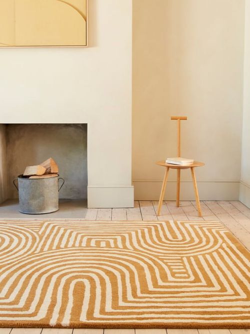 Curve Abstract Rug in 100% Wool