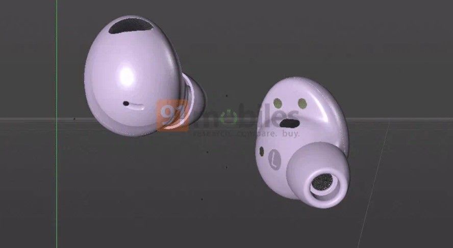 Samsung Galaxy Buds 2 Pro 3D renders in white