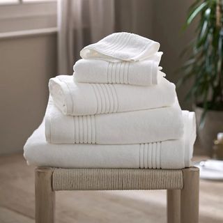 White towels in a folded stack