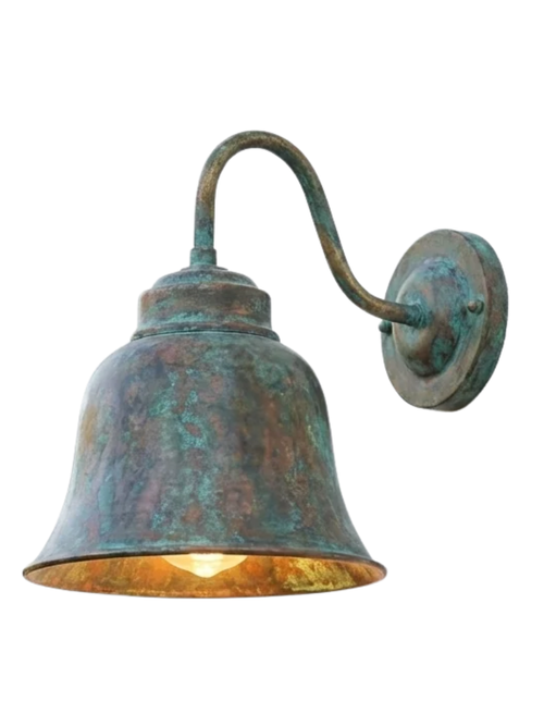 Verdigris Copper Gooseneck Wall Sconce