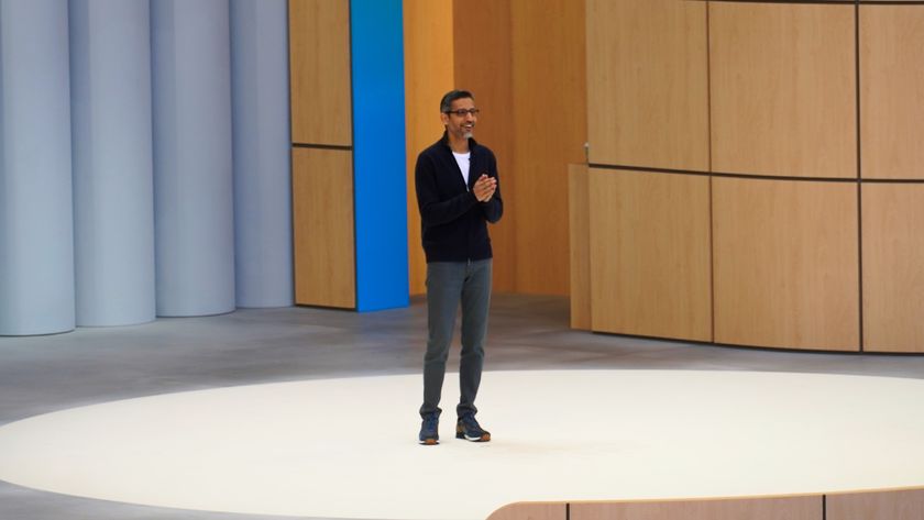 Sundar Pichai on stage at Google I/O 2025