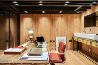 inside the home office of suburban House by SPPARC