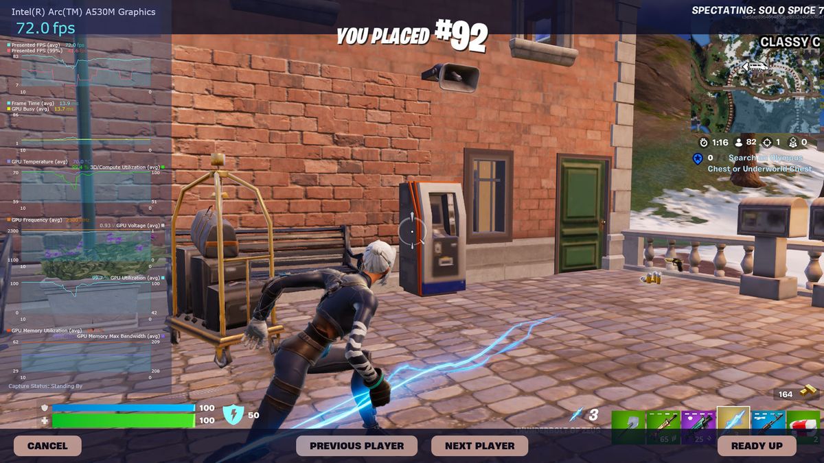 Lenovo LOQ 15IAX9I running Fortnite