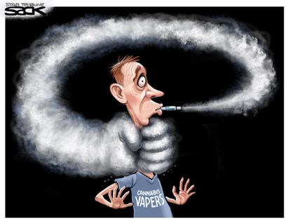 Editorial Cartoon U.S. Cannabis Vaping deaths