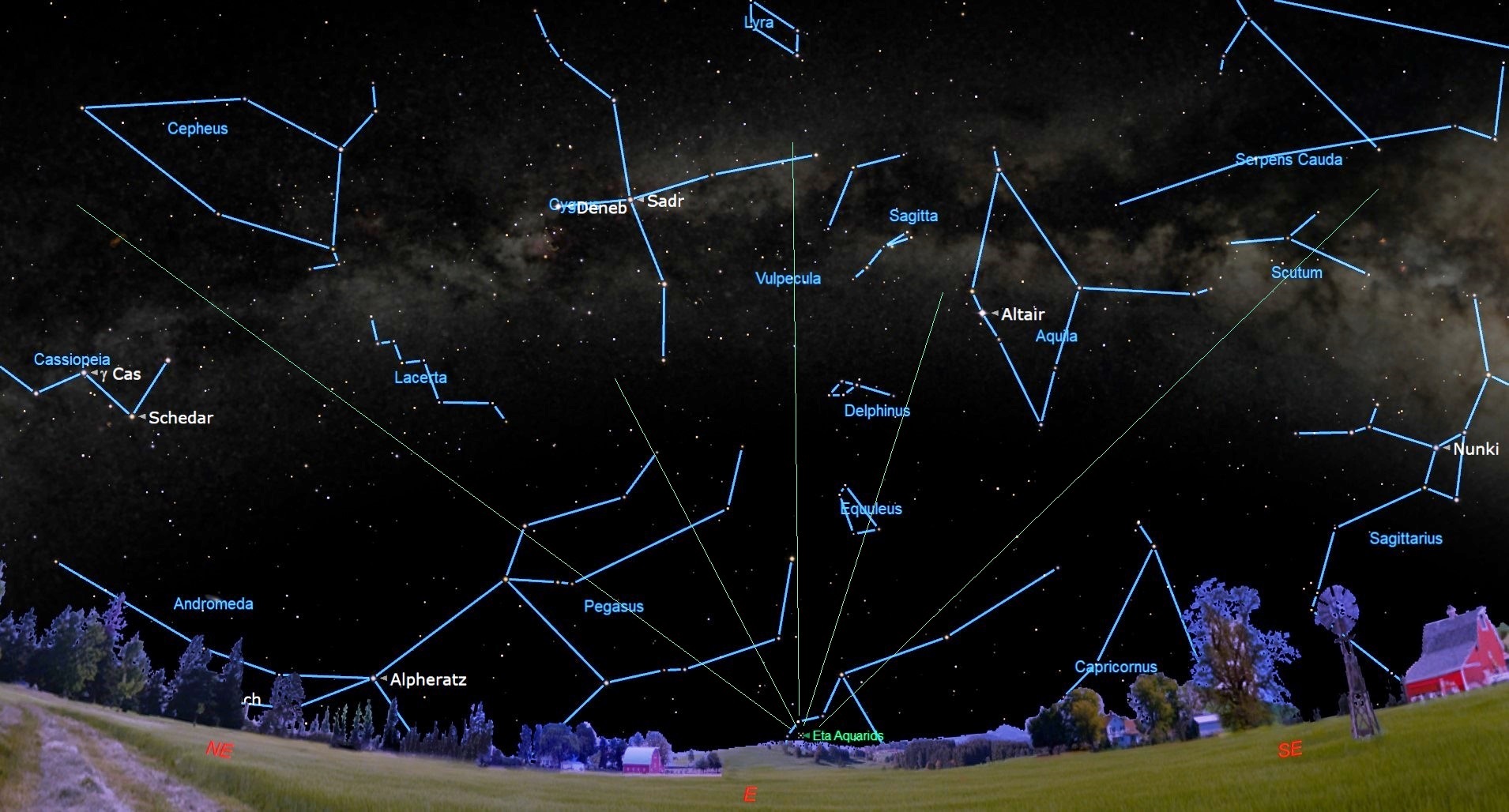 night sky map graphic