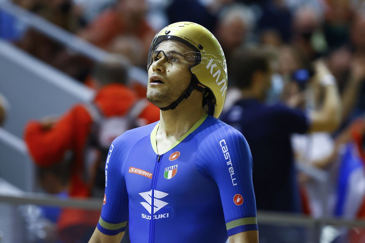 2021 UCI Track World Championship Day 2 - Roubaix France - Men&acirc;s Time Pursuit - 21/10/2021 - Filippo Ganna (ITA) - photo Luca Bettini/BettiniPhoto&Acirc;&copy;2021
