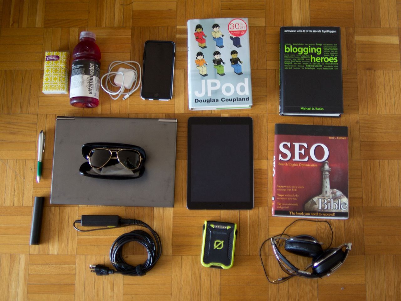 Everything that can comfortably fit in a Speck MightyPack