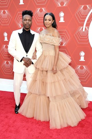 red carpet - Leslie Odom Jr. and Nicolette Robinson