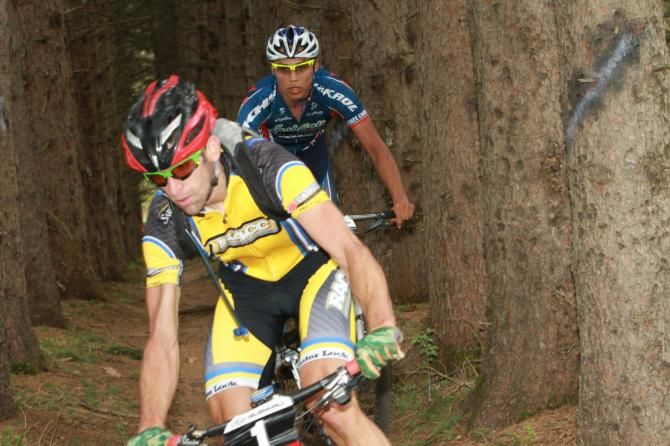 Brian Matter (RACC/Trek) gains control of the lead