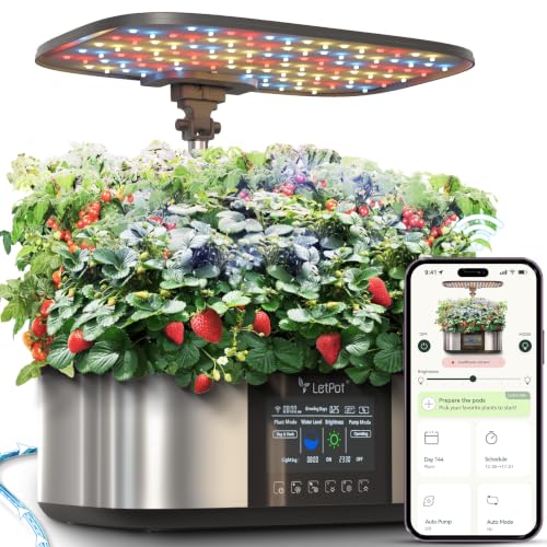 Letpot Lph-Max 21-Pod Hydroponic Growing System Kits, Smart Indoor Garden With App &amp;amp; Wifi Control, Auto Watering &amp;amp; Nutrient Supply, 36w Full Spectrum Led Grow Light, 7.5l Tank, Up to 30" Height