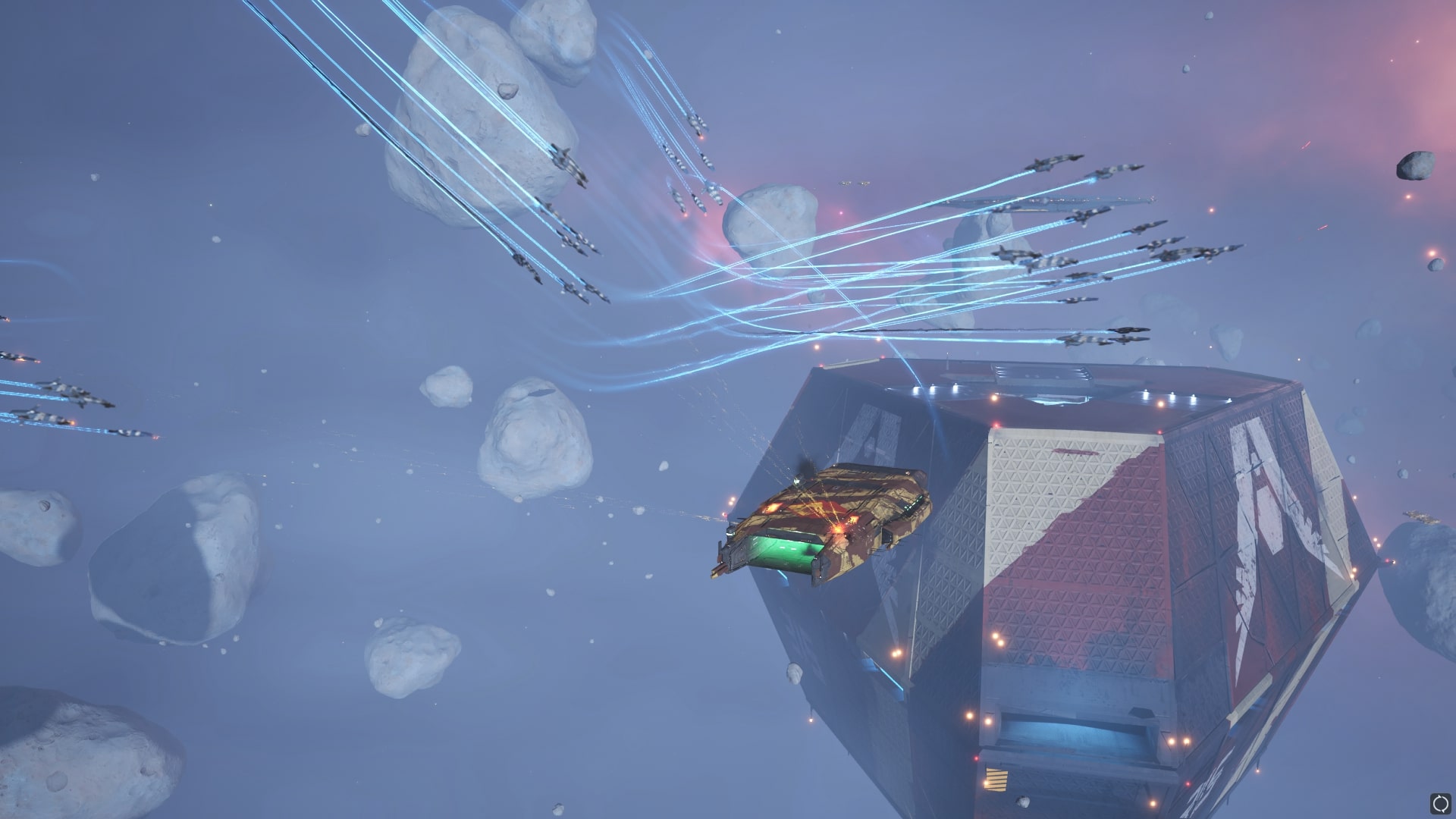 A screenshot showing multiple ships in Homeworld 3.