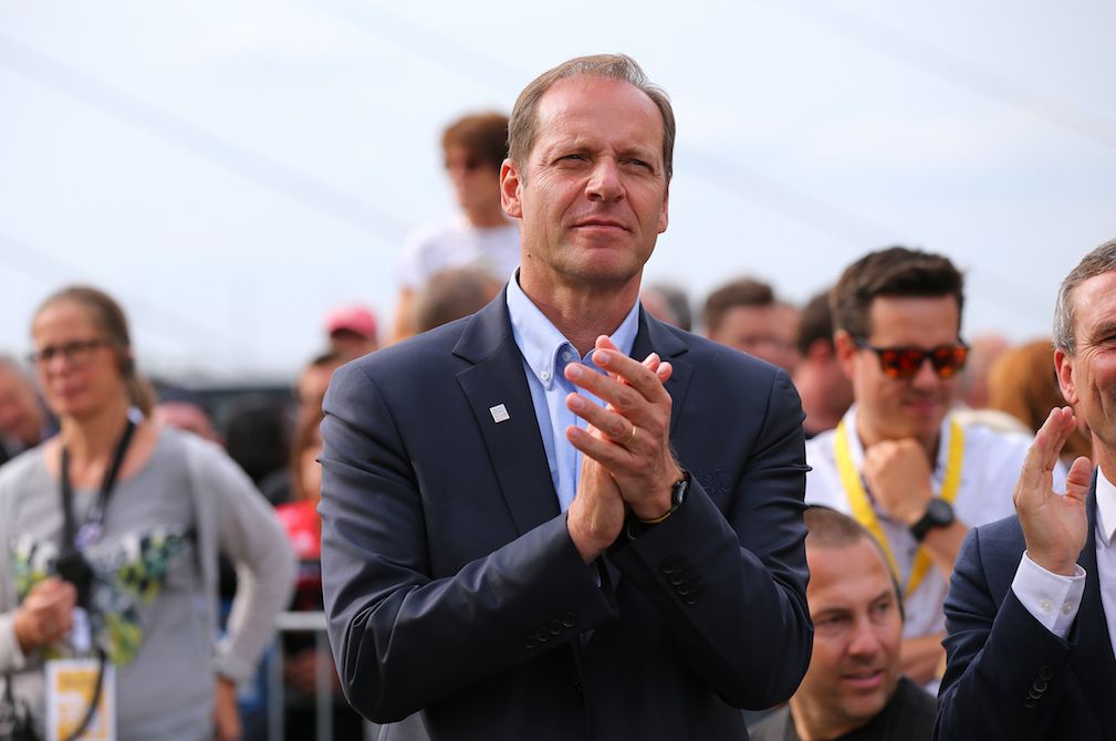 Christian Prudhomme at the Tour de France team presentation