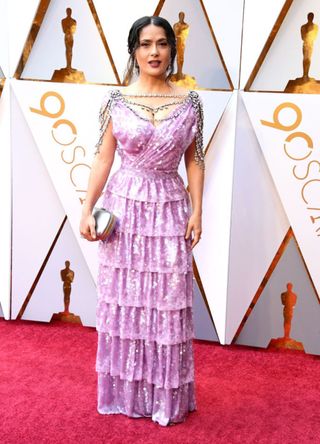 Salma Hayek Pinault attends the 90th Annual Academy Awards in California