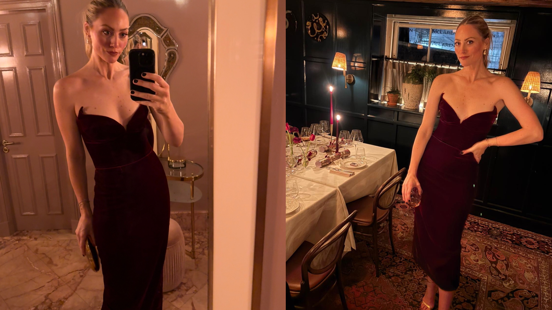 Brooke Ely Danielson wearing a black cocktail dress