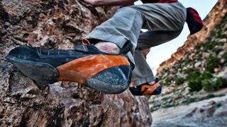 how to clean rock climbing shoes: climber