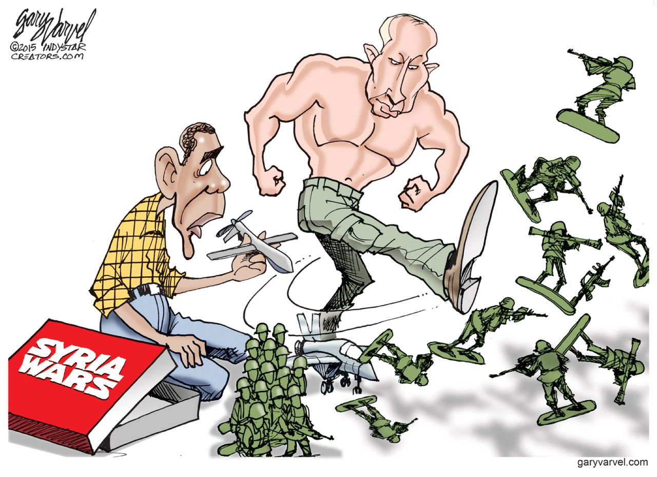 Obama cartoon World Vladimir Putin Syria