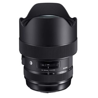 The Sigma 14-24mm F2.8 DG HSM ART against a white background.