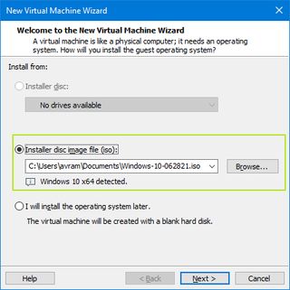 Select Your Windows 10 ISO