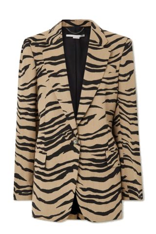 Stella McCartney Oversized zebra-jacquard wool-blend blazer