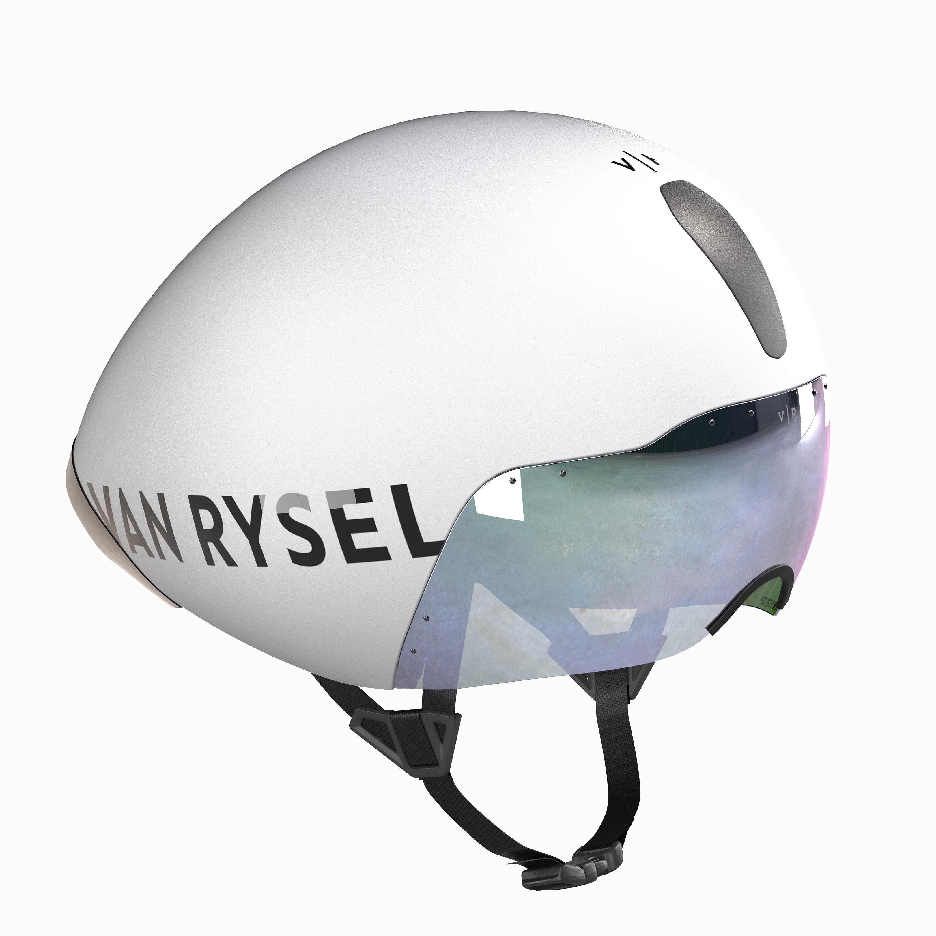 Van Rysel XCR TT Time Trial Helmet In White