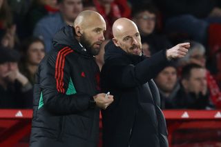 Erik ten Hag and Mitchell van der Gaag at Manchester United