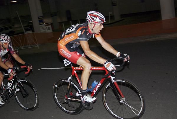 Mark Hekman (Team Mountain Khakis f/b Jittery Joes) rides in the race winning escape.