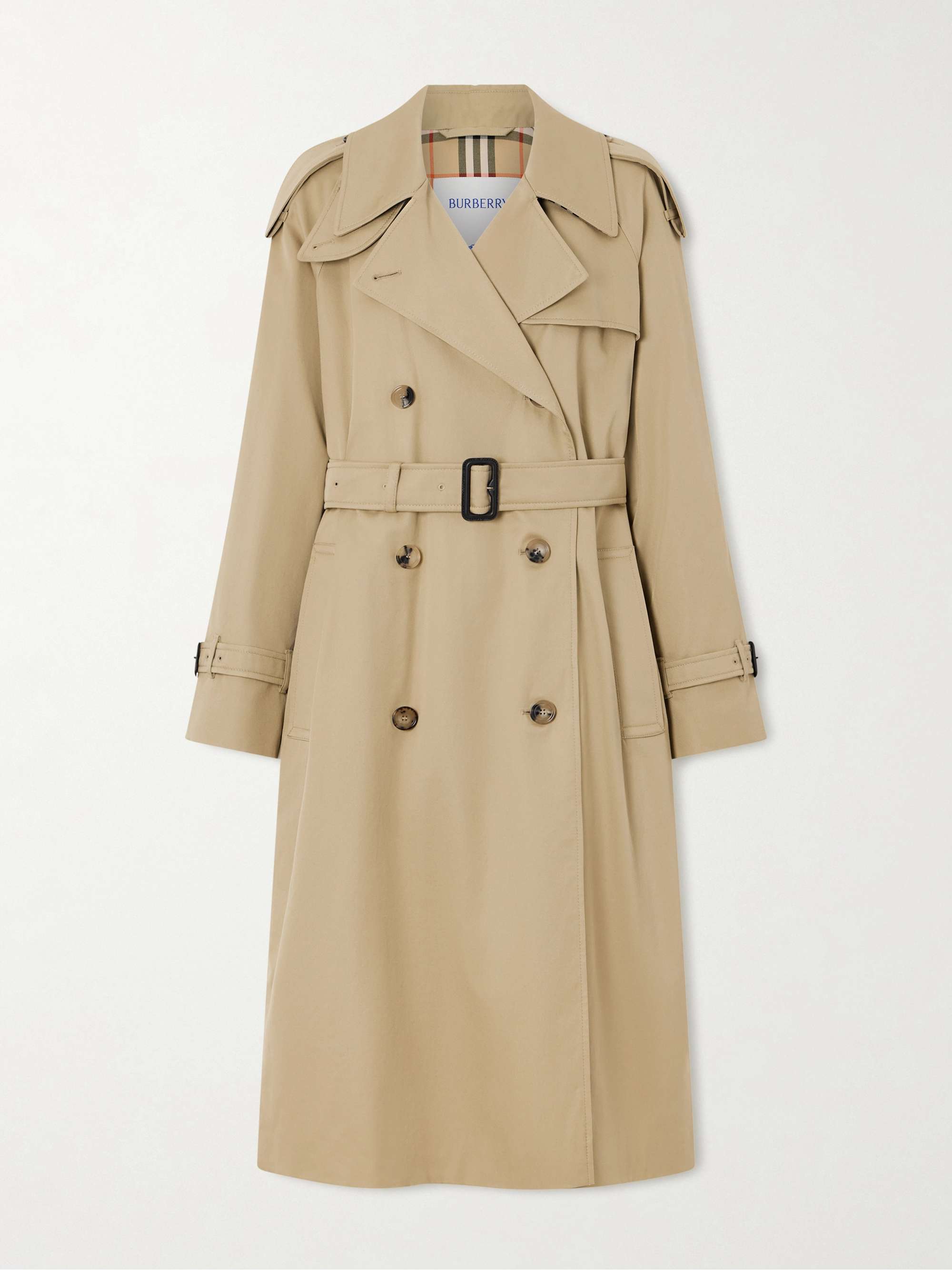 Castelford Double-Breasted Belted Cotton-Gabardine Trench Coat