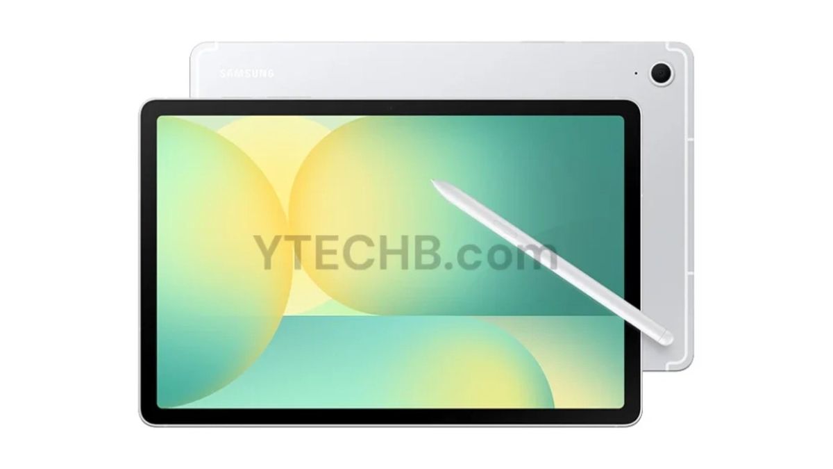 Samsung Galaxy Tab S10 FE against a white background.