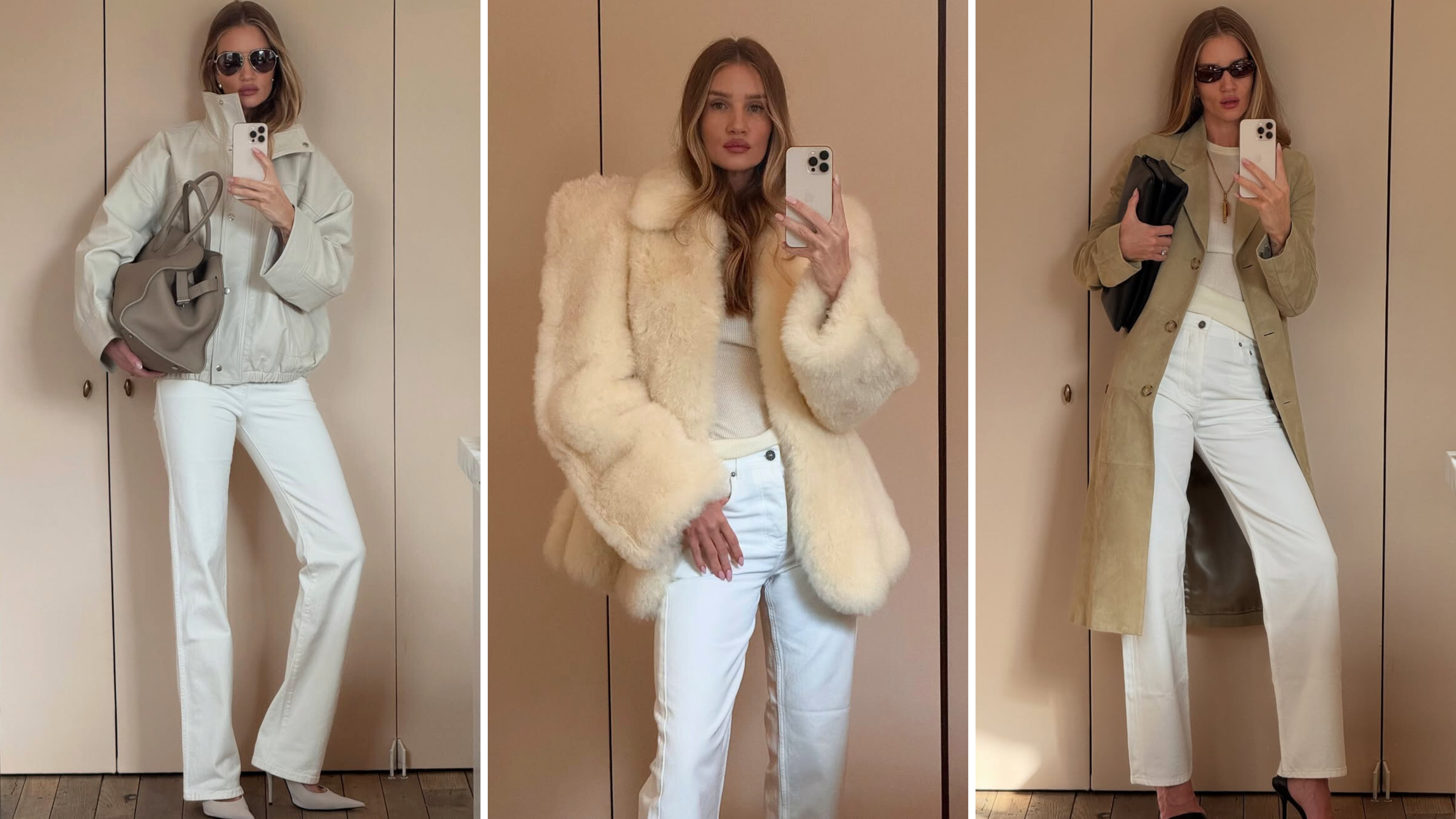 @rosiehw wears white jeans