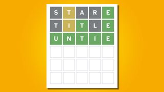 Wordle 645 answer on a yellow background