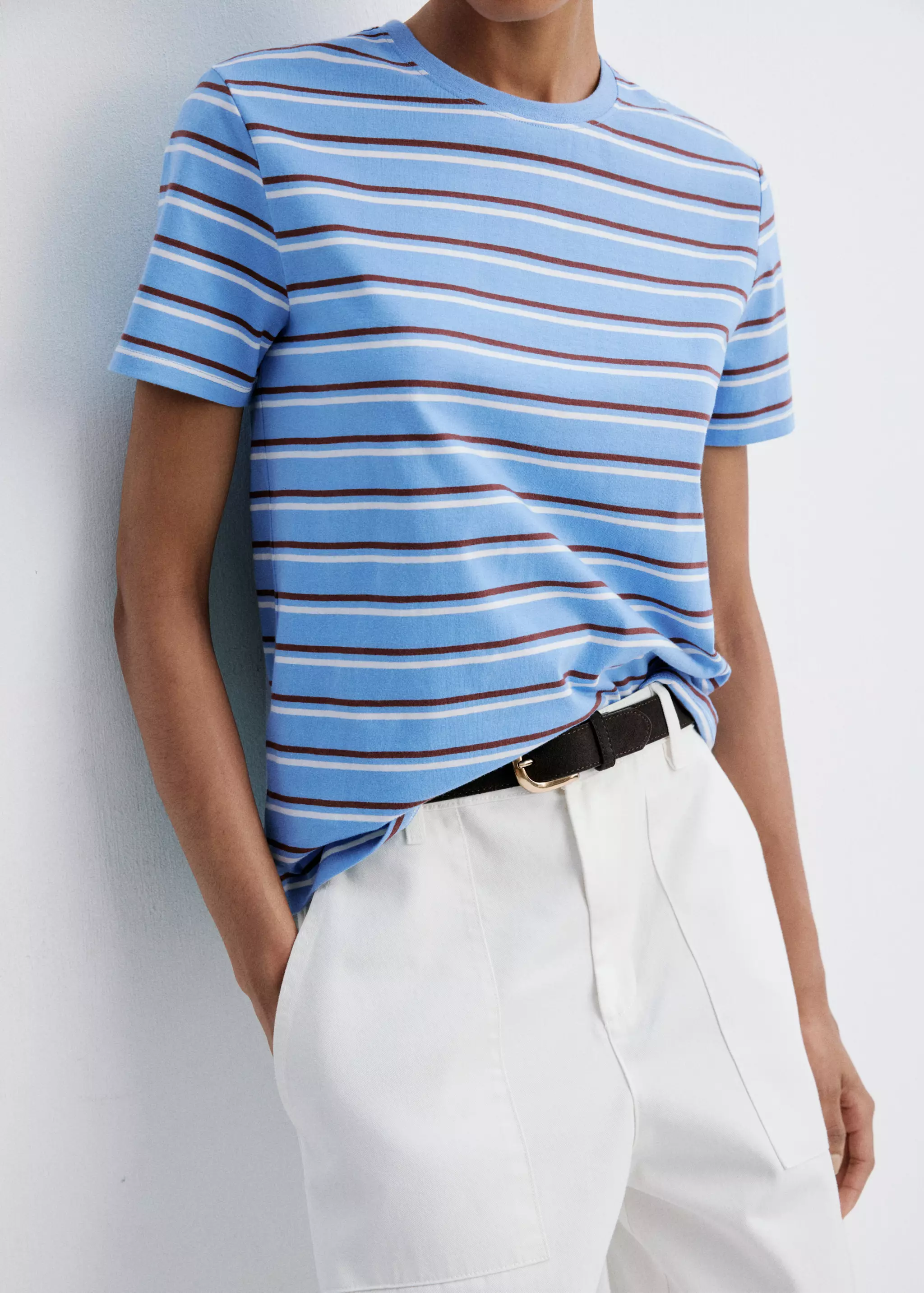 Striped Cotton T-Shirt - Women | Mango United Kingdom