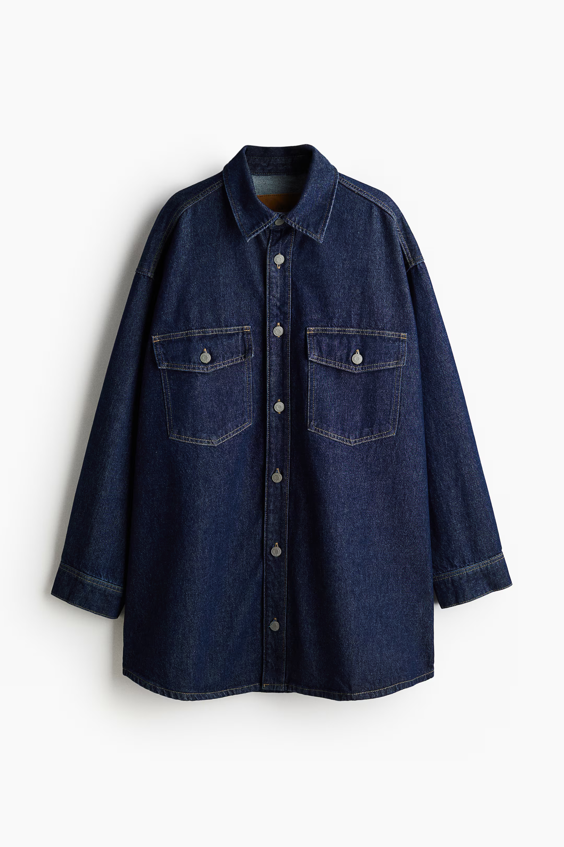 A H&amp;amp;M indigo denim shirt.