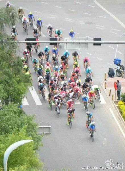 he moment of impact at the 2016 Tour of Qinghai Lake