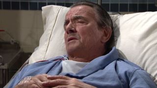 Eric Braeden as Victor Newman lying in hospital in The Young and the Restless