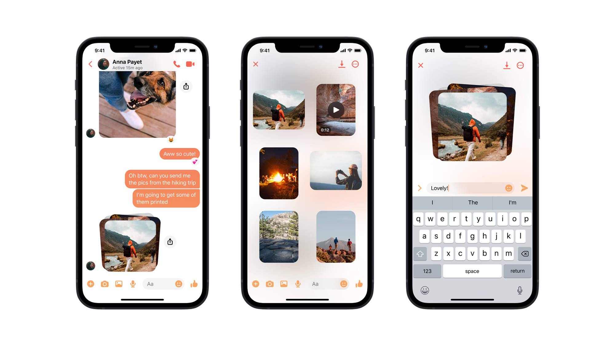Photo layouts in the Facebook Messenger app