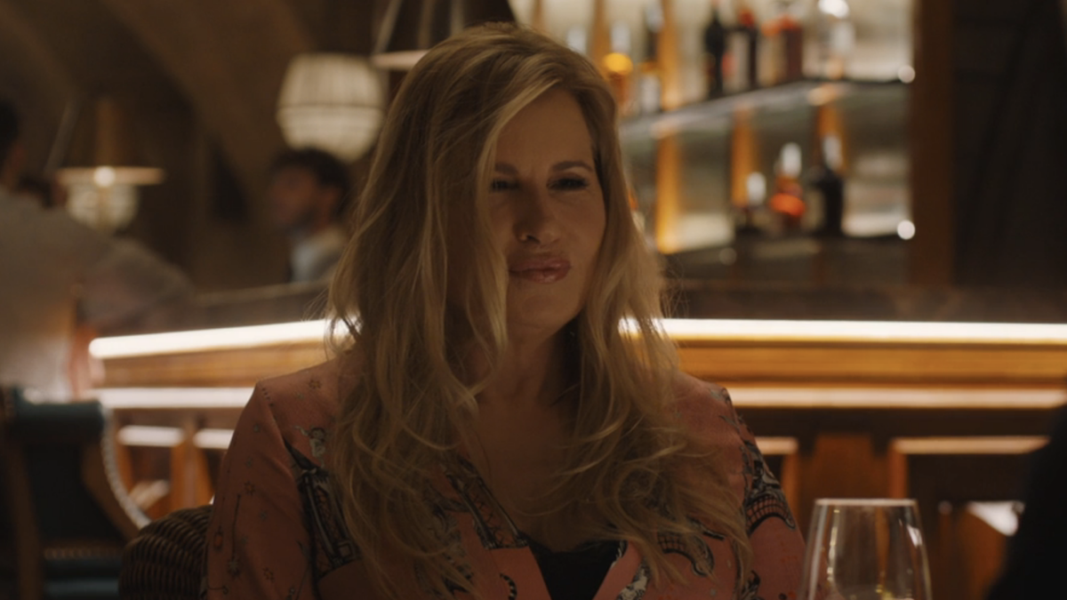 Jennifer Coolidge eating pasta in The White Lotus Season 2