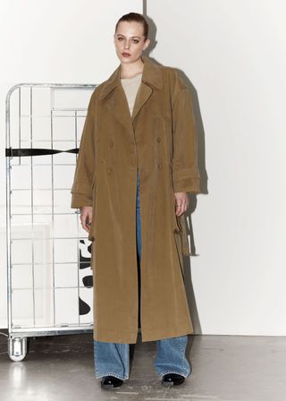 Flap-Pocket Trench Coat