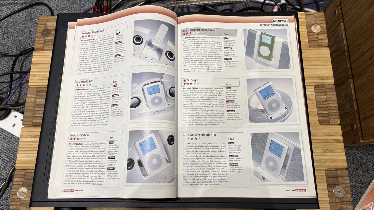 iPod docks in What Hi-Fi? magazine