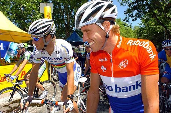 Michael Boogerd (Rabobank) with Tom Boonen