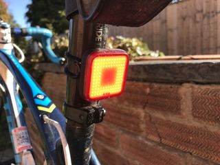 Knog Blinder Square rear light mounted to a bike