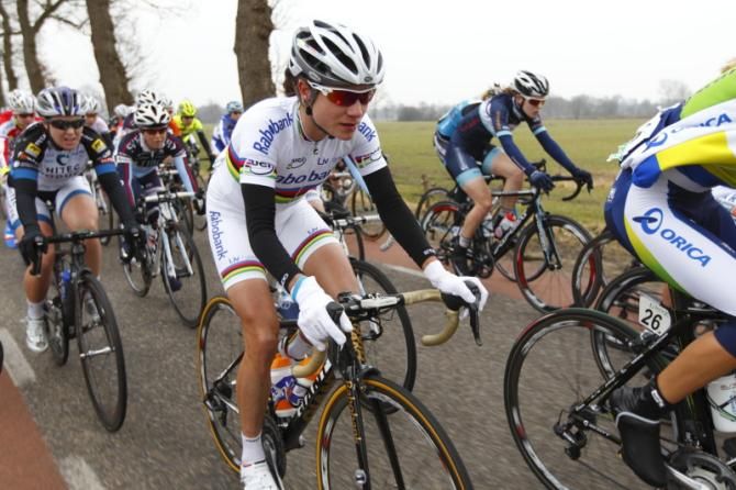 World Champion, Marianne Vos (Rabo Women) in the bunch