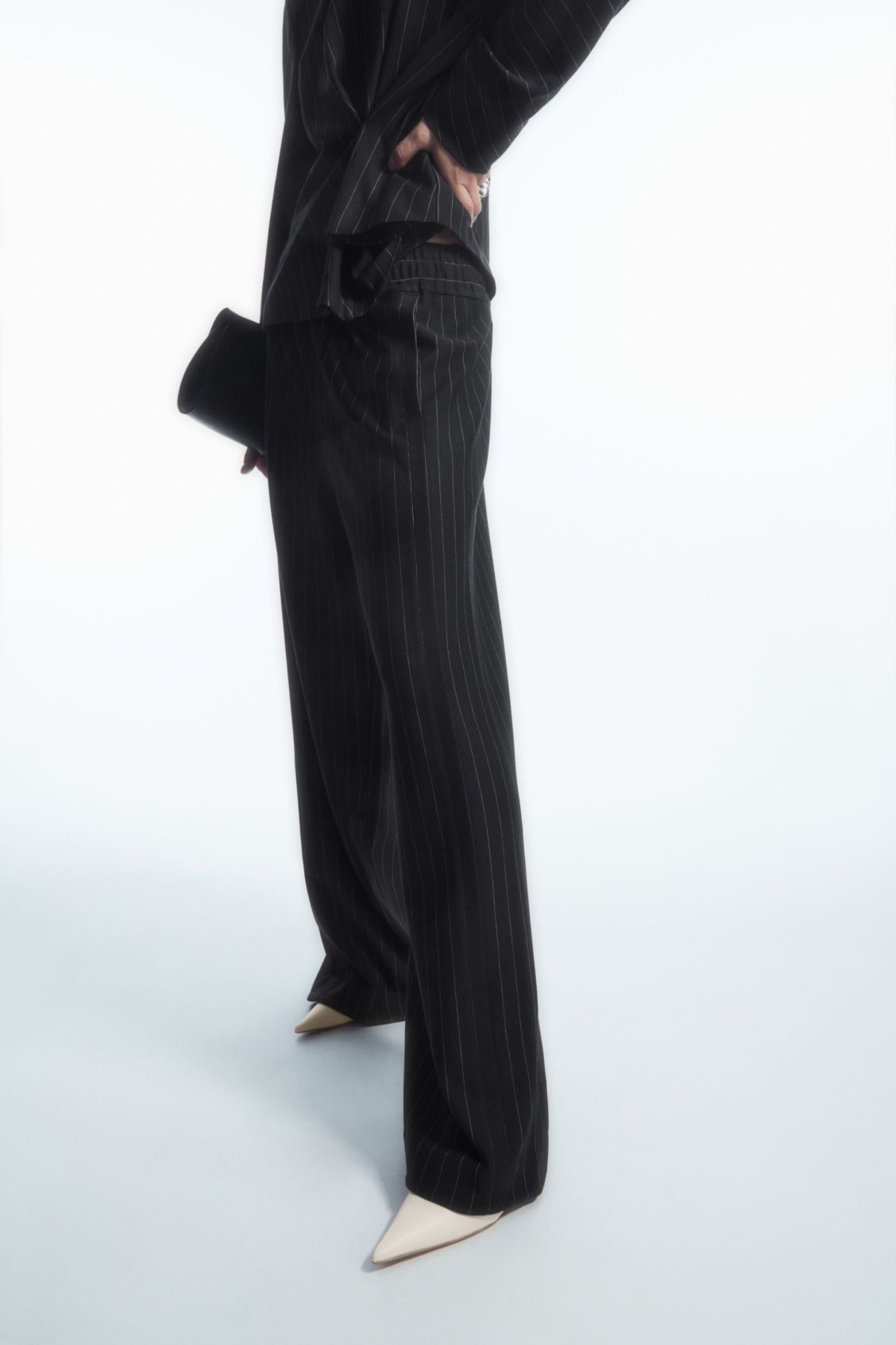 Straight-Leg Pinstriped Trousers