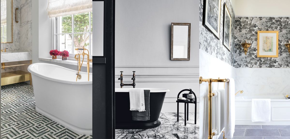 Black And White Bathroom Ideas 10 Monochrome Schemes Homes Gardens - What Color Towels Go With A Black And White Bathroom