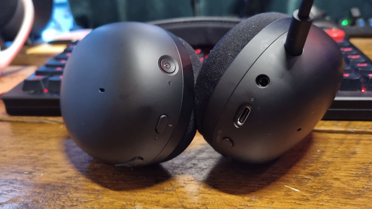 The ports and bottom controls of the Sony Inzone H9 II gaming headset