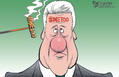 Political cartoon U.S. Bill Clinton Monica Lewinsky metoo sexual harassment