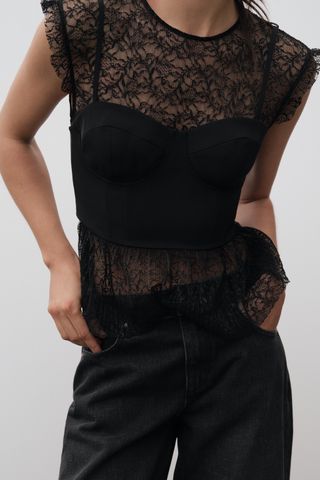 Contrast Lace Top