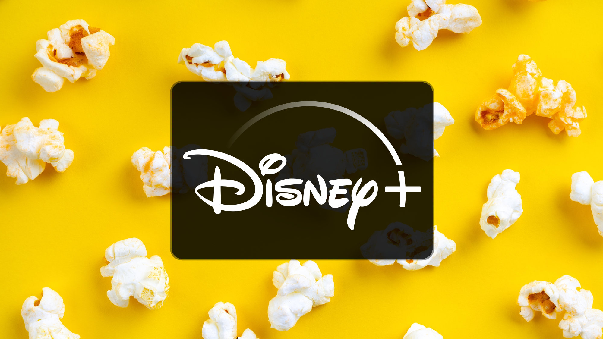 Disney+ logo on a popcorn background